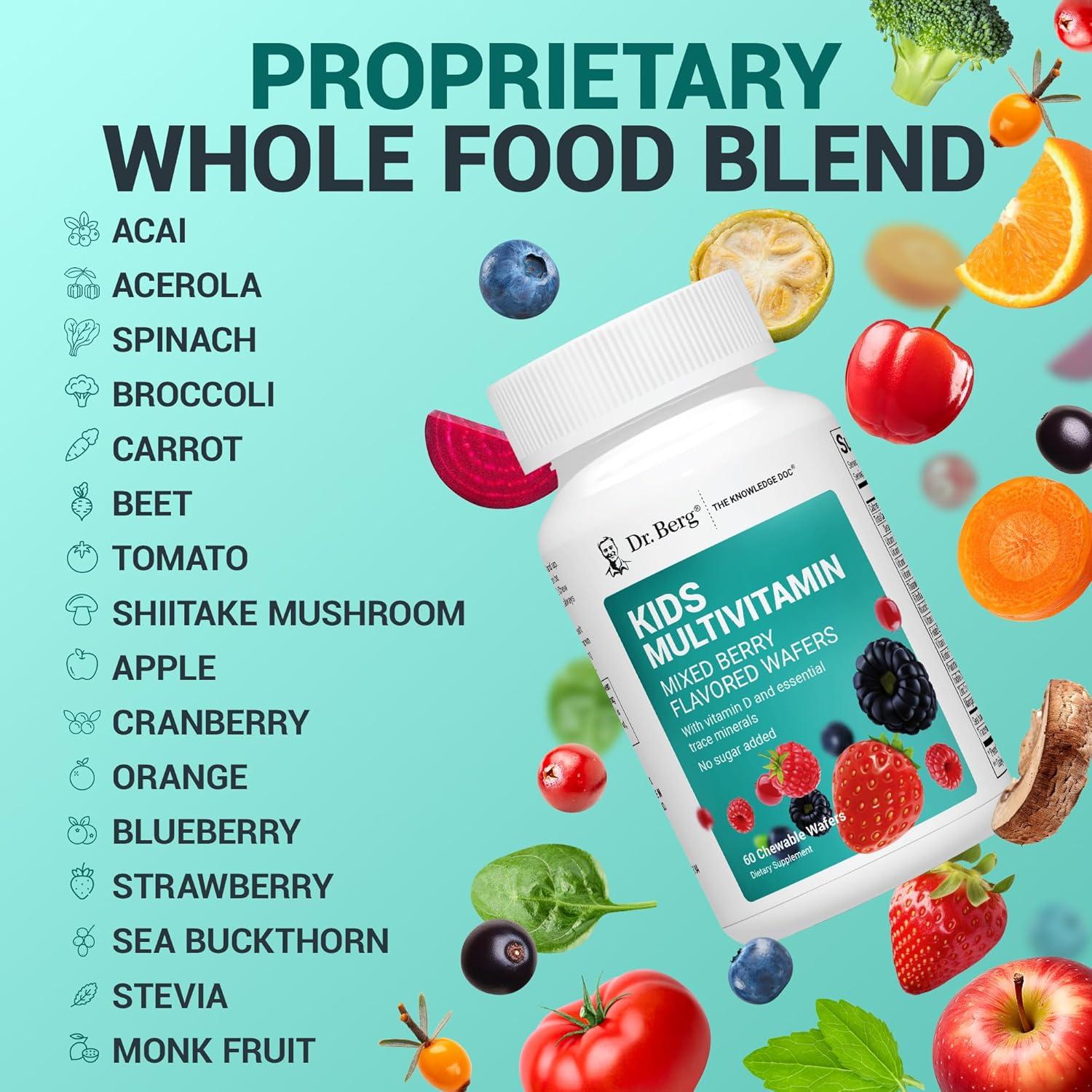 Multivitaminas Masticables Dr. Berg para Niños 60 Wafers Rojas