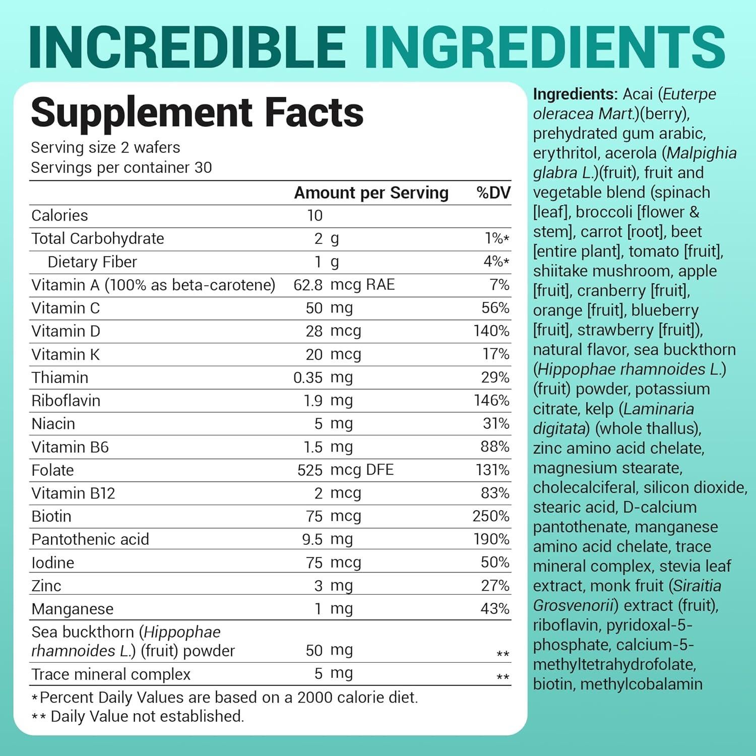 Multivitaminas Masticables Dr. Berg para Niños 60 Wafers Rojas