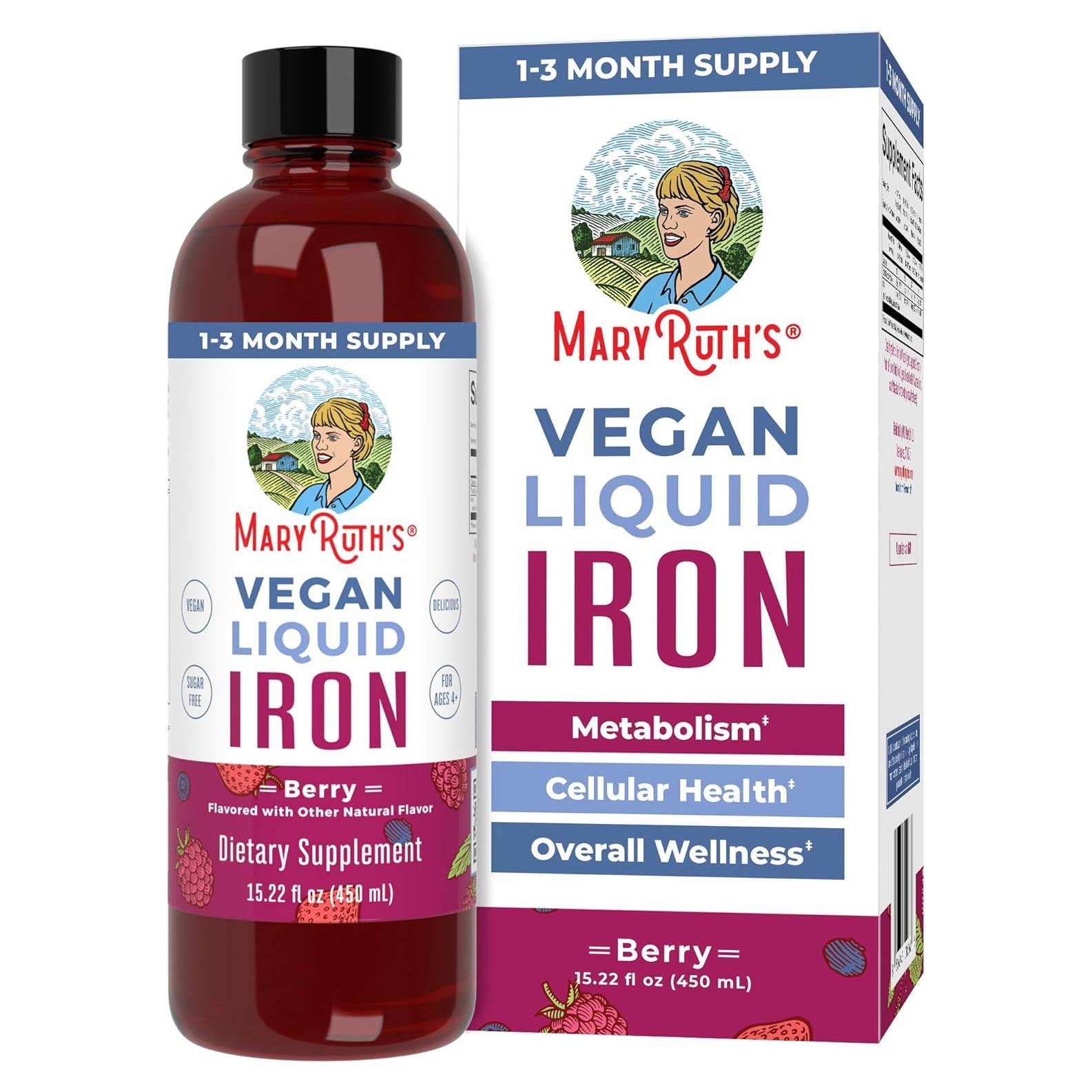 Suplemento de Hierro Líquido MaryRuth Organics 450 ml Vegano