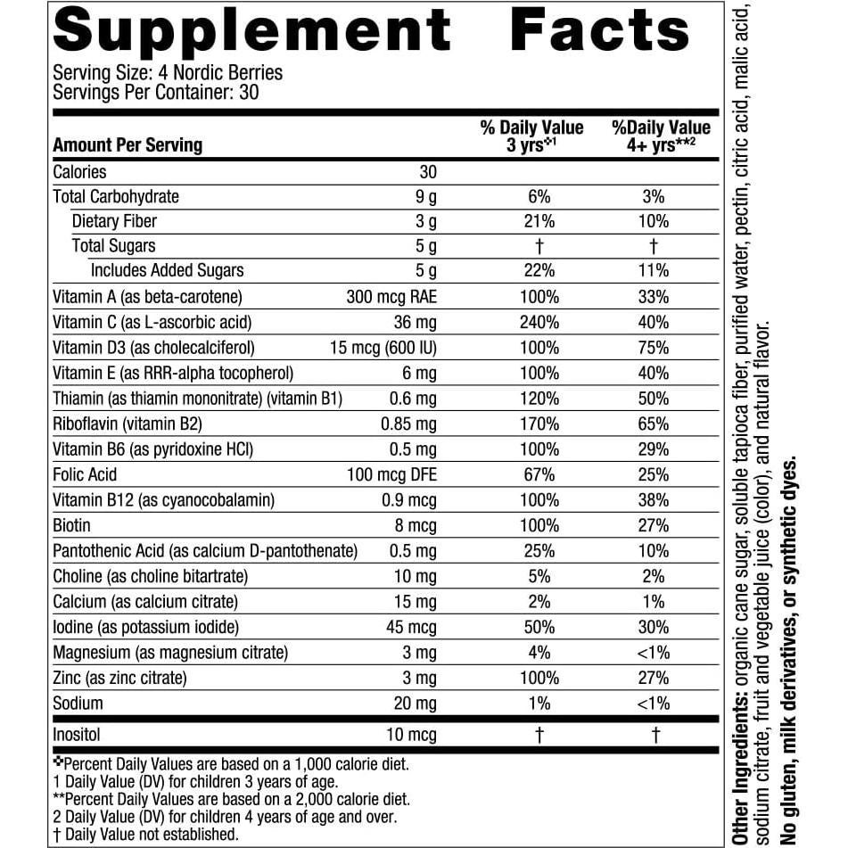 Bayas Nórdicas Gummy Nordic Naturals Cereza 120 Unidades