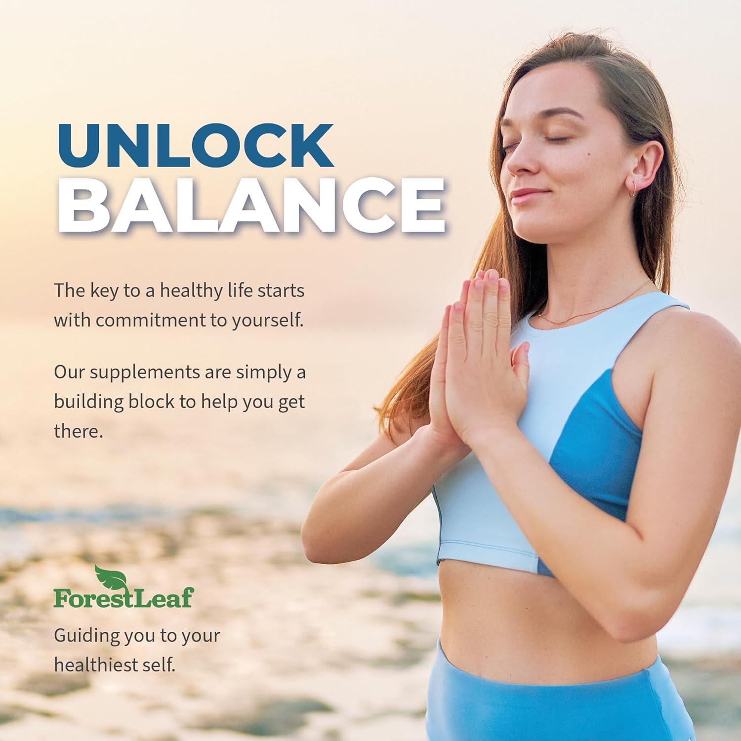 Suplemento de Tiroides ForestLeaf - 60 Cápsulas Vegetarianas con Yodo, B12, Zinc y Ashwagandha