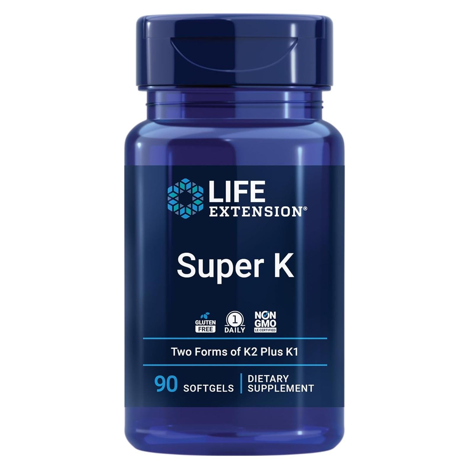 Life Extension Super K Vitamina K1 K2 90 Gelatinas Blandas