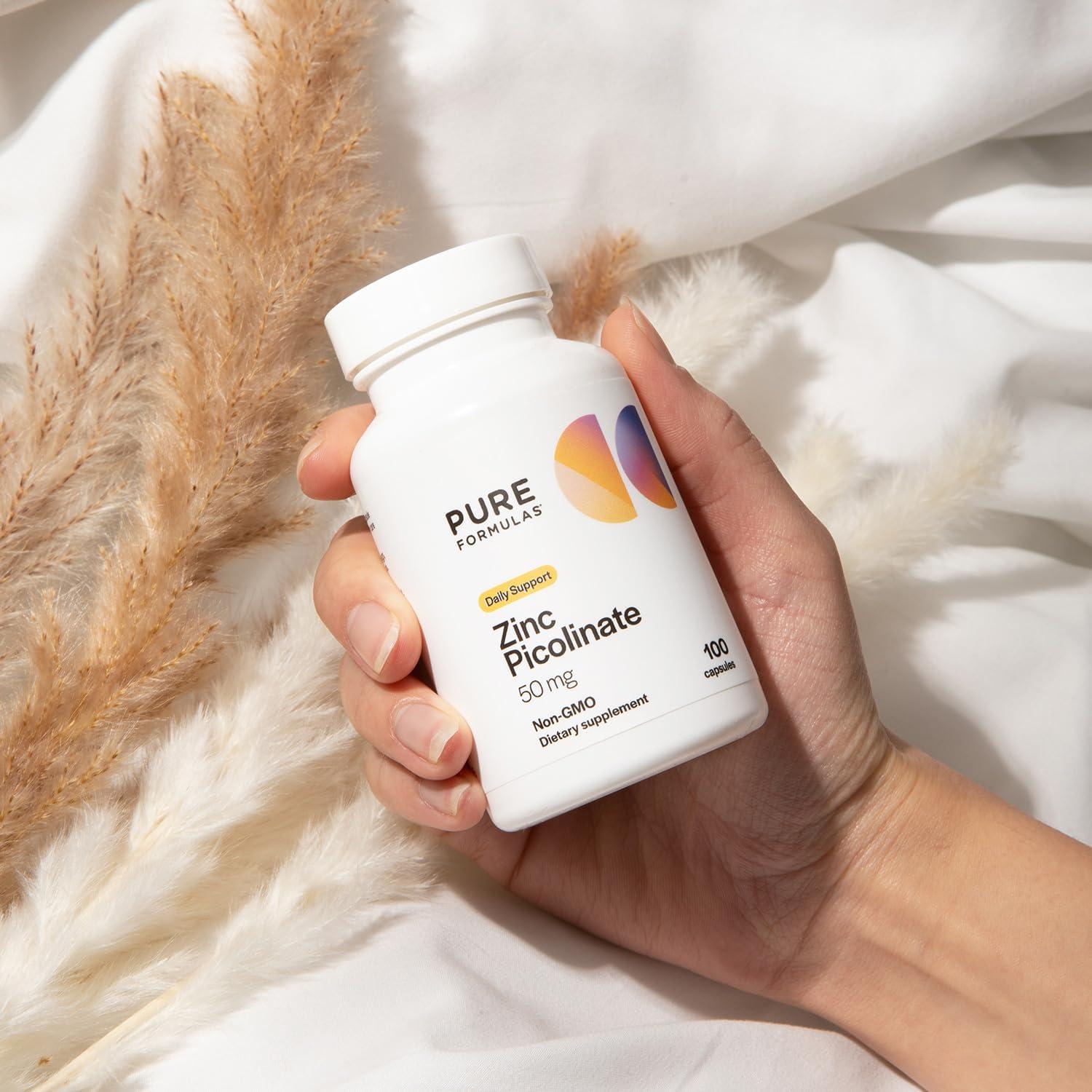 Suplemento de Zinc Picolinato PureFormulas 50 mg 100 Cápsulas