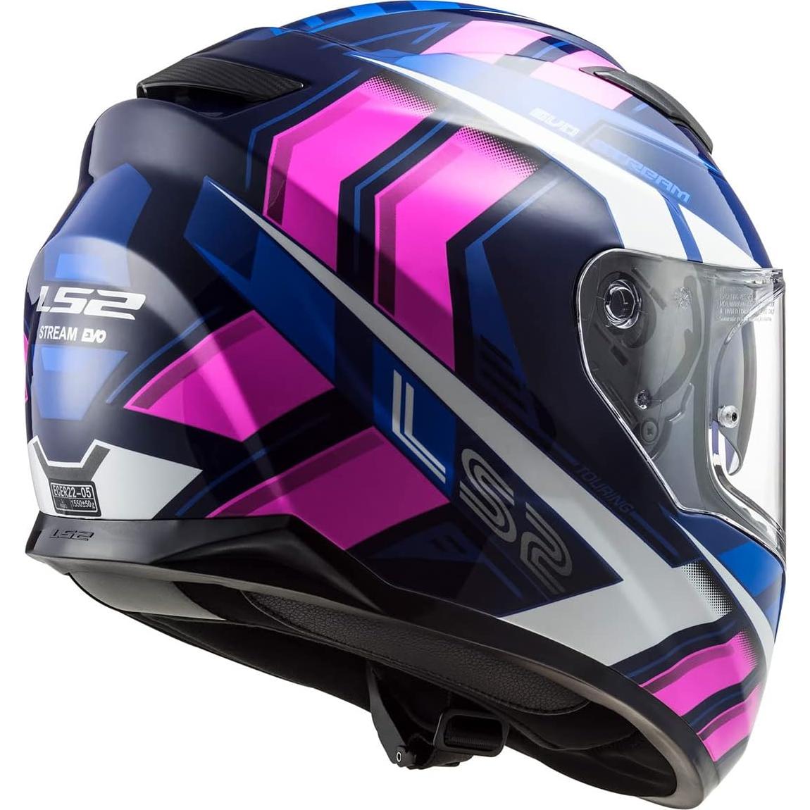 Casco LS2 Stream Full Face Grande Negro/Rosa/Azul