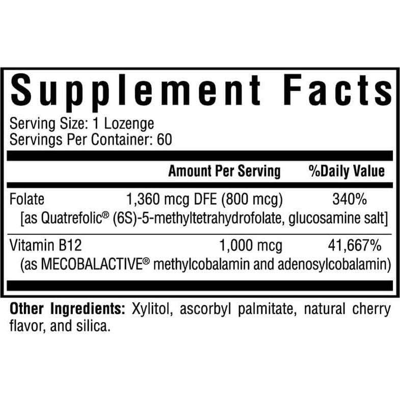 Suplemento Methyl B12 con L-Metilfolato Seeking Health - 60 Pastillas