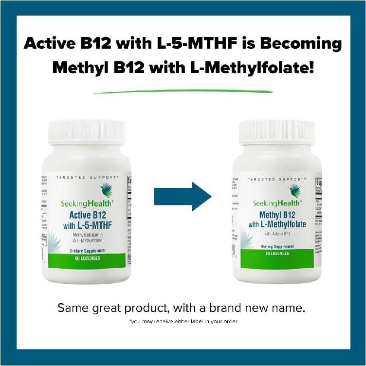 Suplemento Methyl B12 con L-Metilfolato Seeking Health - 60 Pastillas