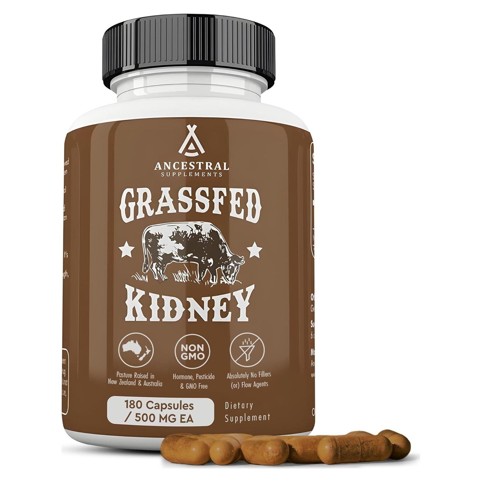 Suplemento de Riñón de Res Ancestral Supplements 3000mg 180 Cápsulas