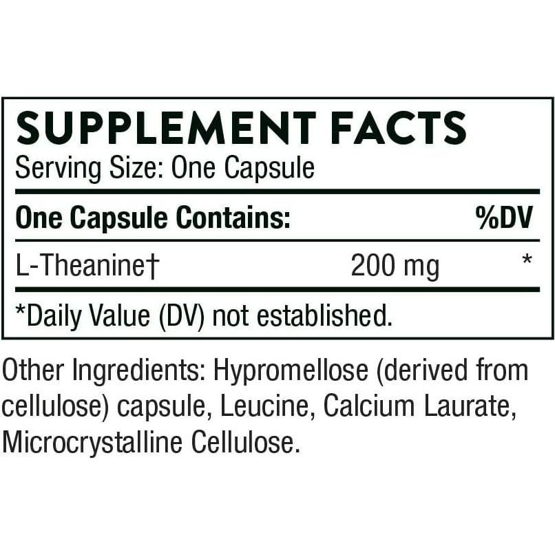 Suplemento de L-Teanina Thorne 200mg - 90 Cápsulas