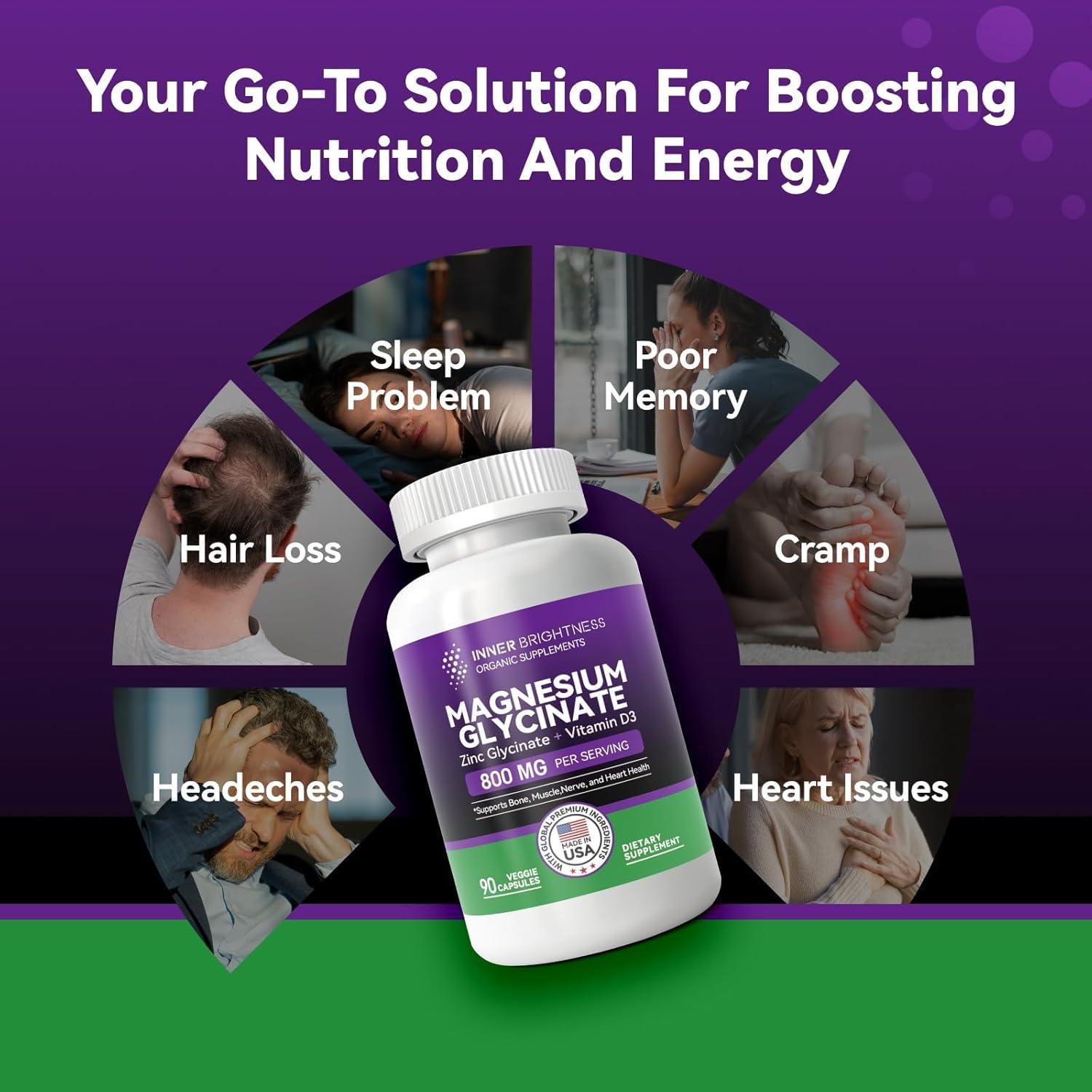 Glicinato de Magnesio Brillo Interno 90 Cápsulas Vegetarianas