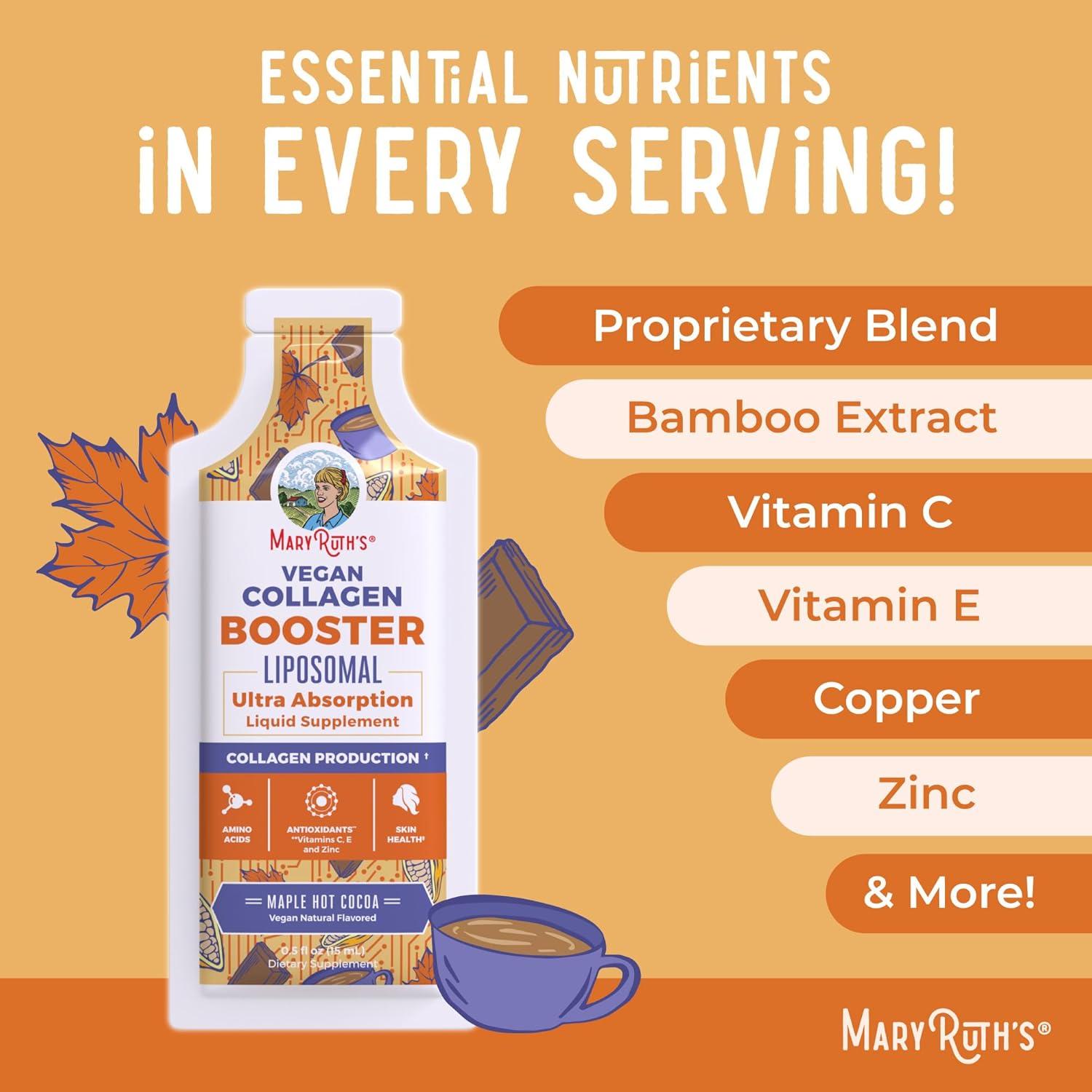 Colágeno Liposomal MaryRuth | Vegano | 14 Porciones | Sin Azúcar