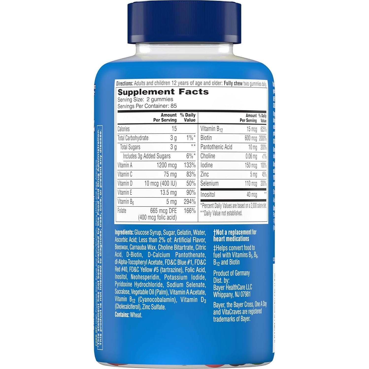 One A Day Gominolas Multivitaminas para Hombres 170 Unidades