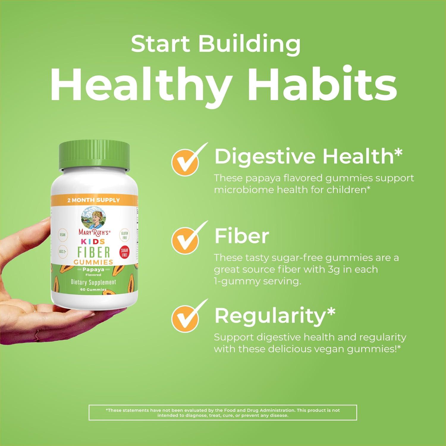 Gomas de Fibra Veganas MaryRuth para Niños 60 Unidades