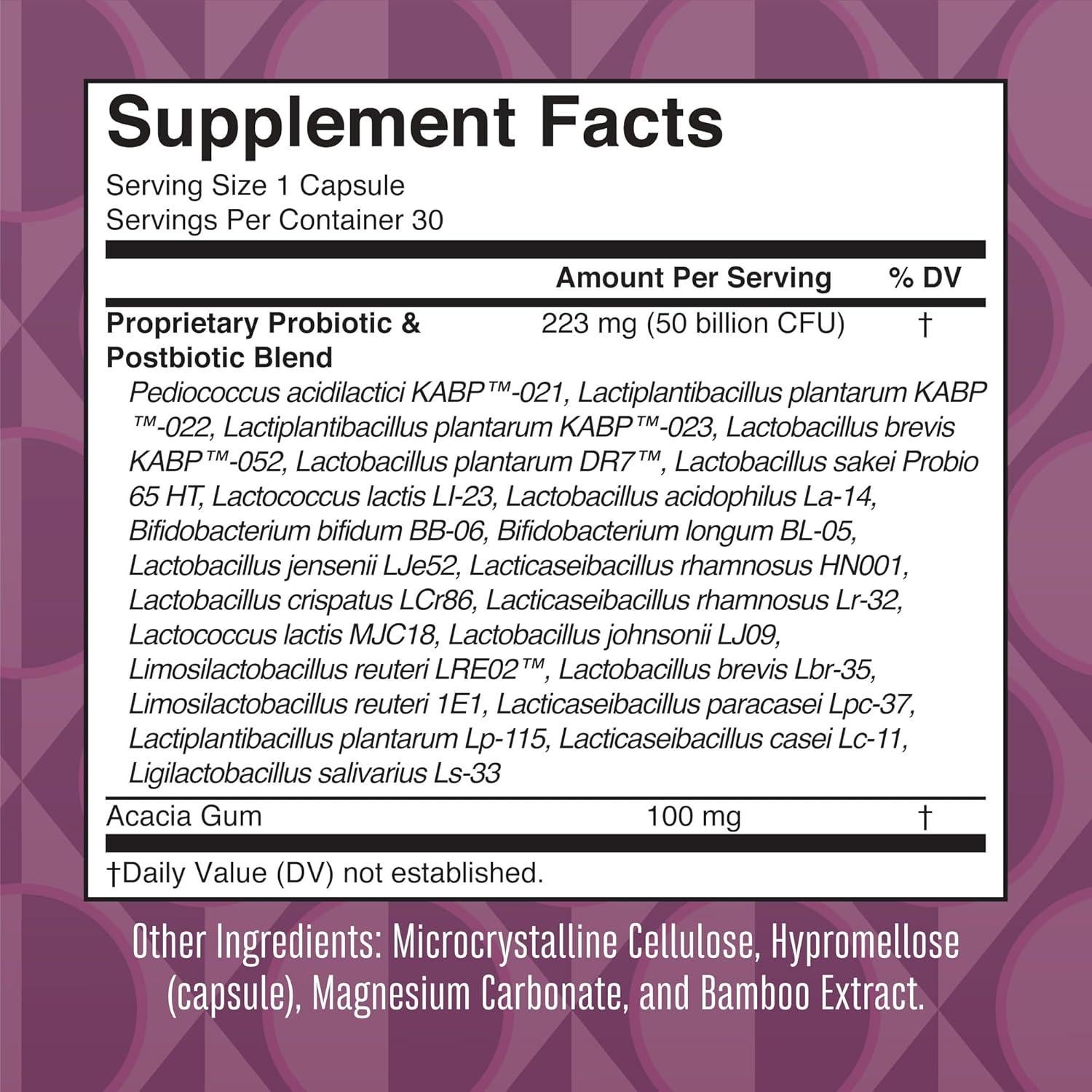 Suplemento Probiótico MaryRuth 40+ Mujeres 50 Mil Millones CFU