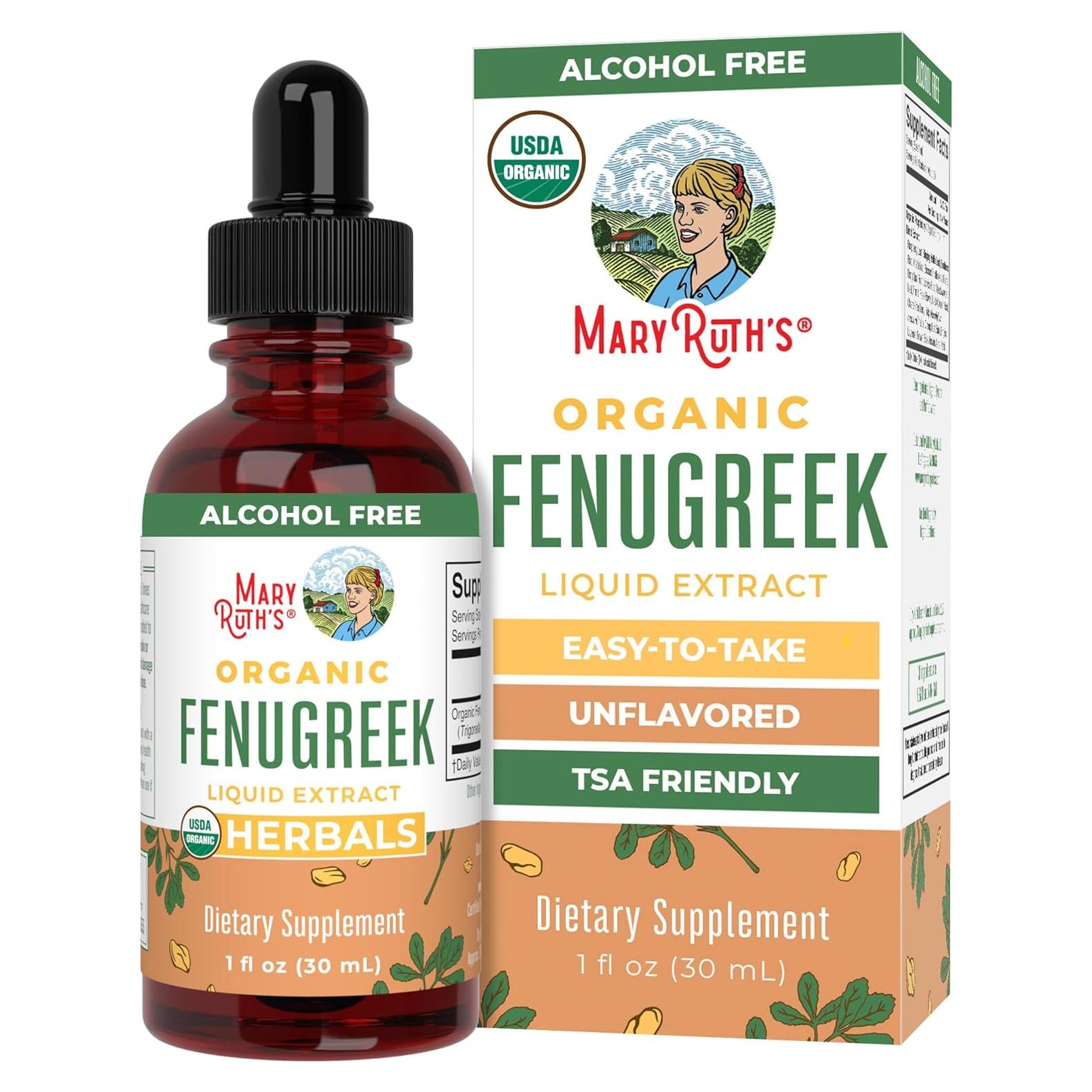 Extracto Líquido de Semilla de Fenogreco Orgánico MaryRuth's 30ml