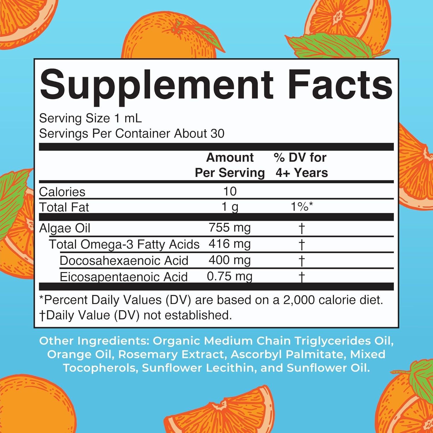 Gotas Omega 3 MaryRuth Organics 29.57ml | 400mg DHA | Salud Familiar