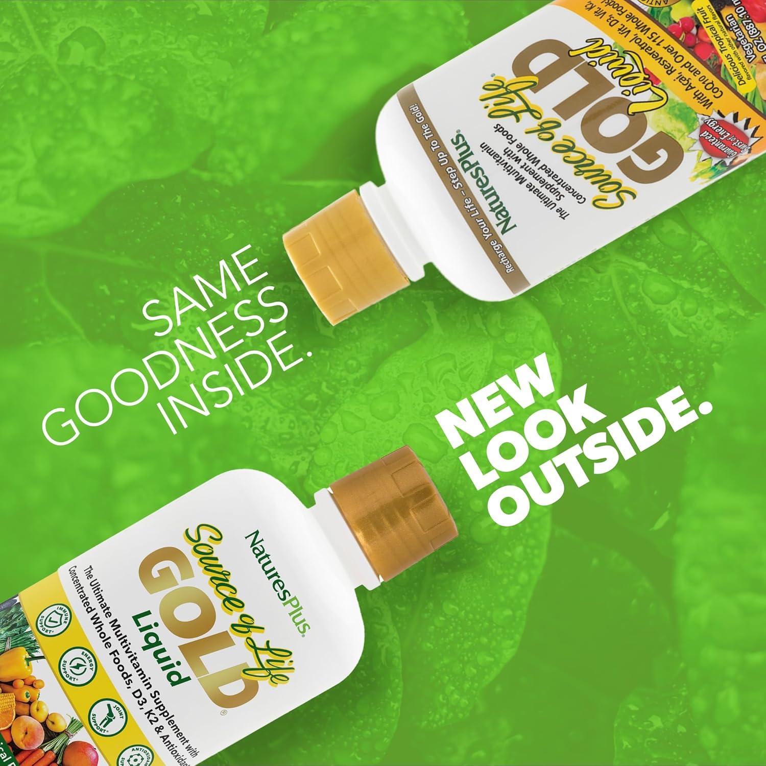 Multivitamina Líquida Natures Plus Fuente de Vida Oro 887 ml - 60 Porciones