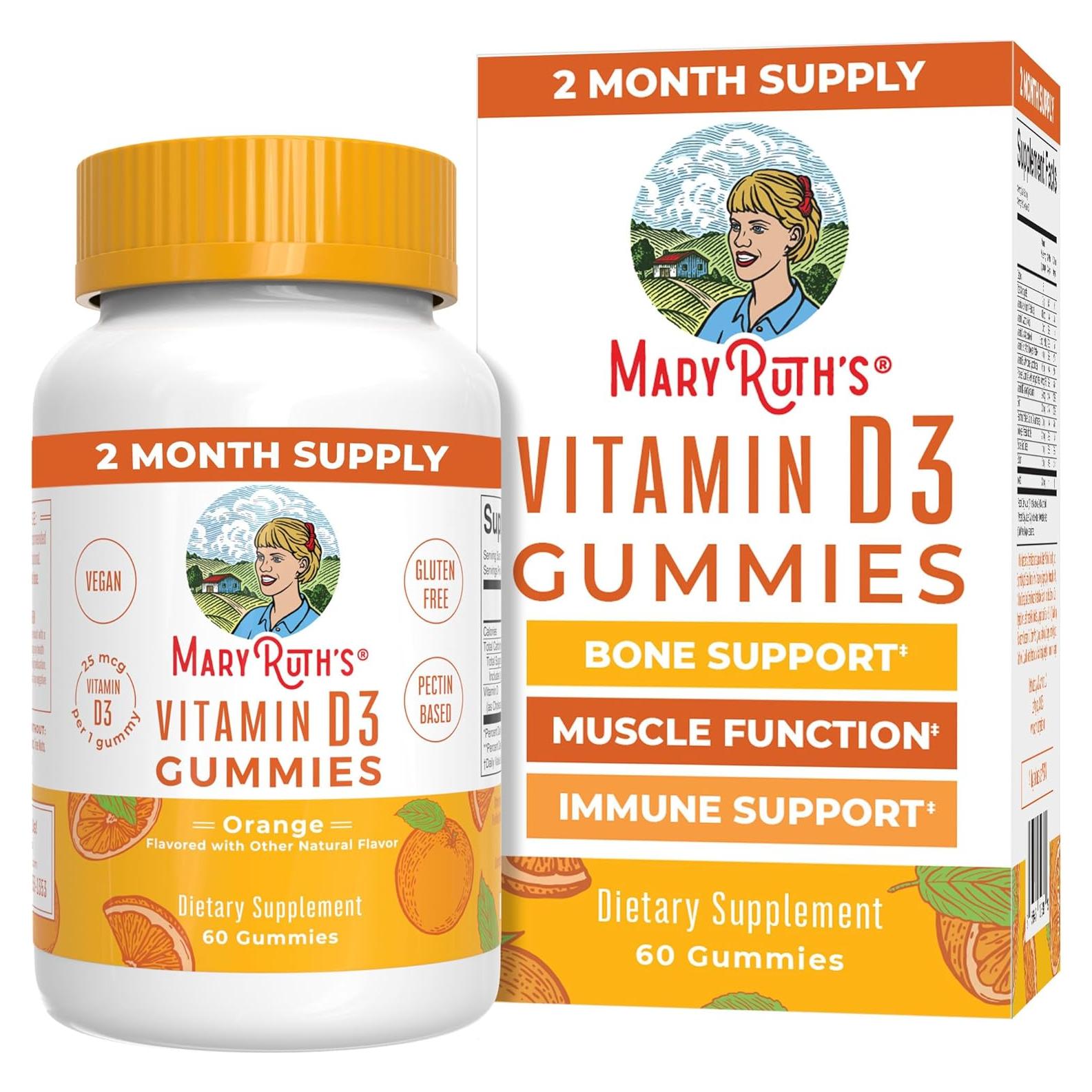 Gomas de Vitamina D3 MaryRuth 1000UI Veganas 60 Unidades