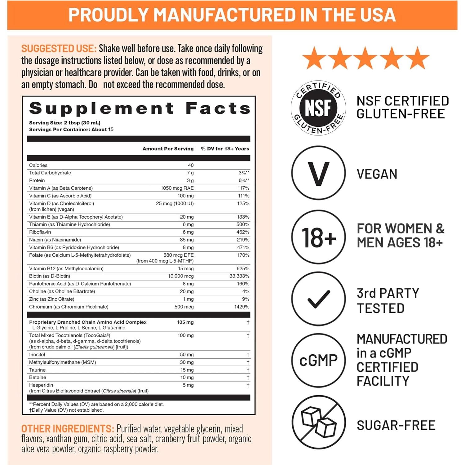 Multivitamina Líquida NatureWise 444 ml Crecimiento Cabello