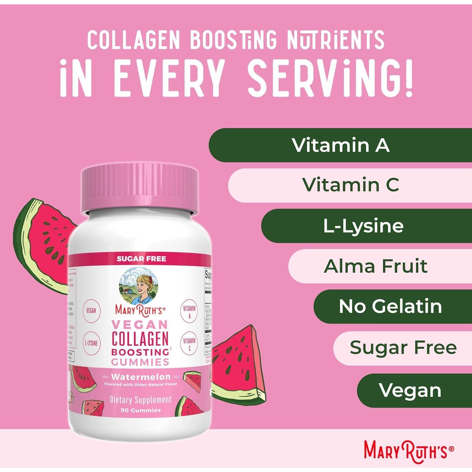 Gominolas Veganas de Colágeno MaryRuth 90 Porciones