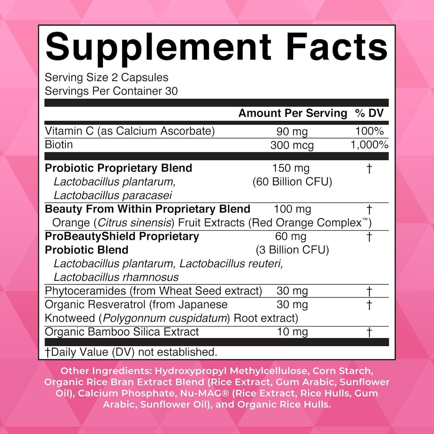 Cápsulas de Belleza Probioticas MaryRuth 60 Unidades Veganas