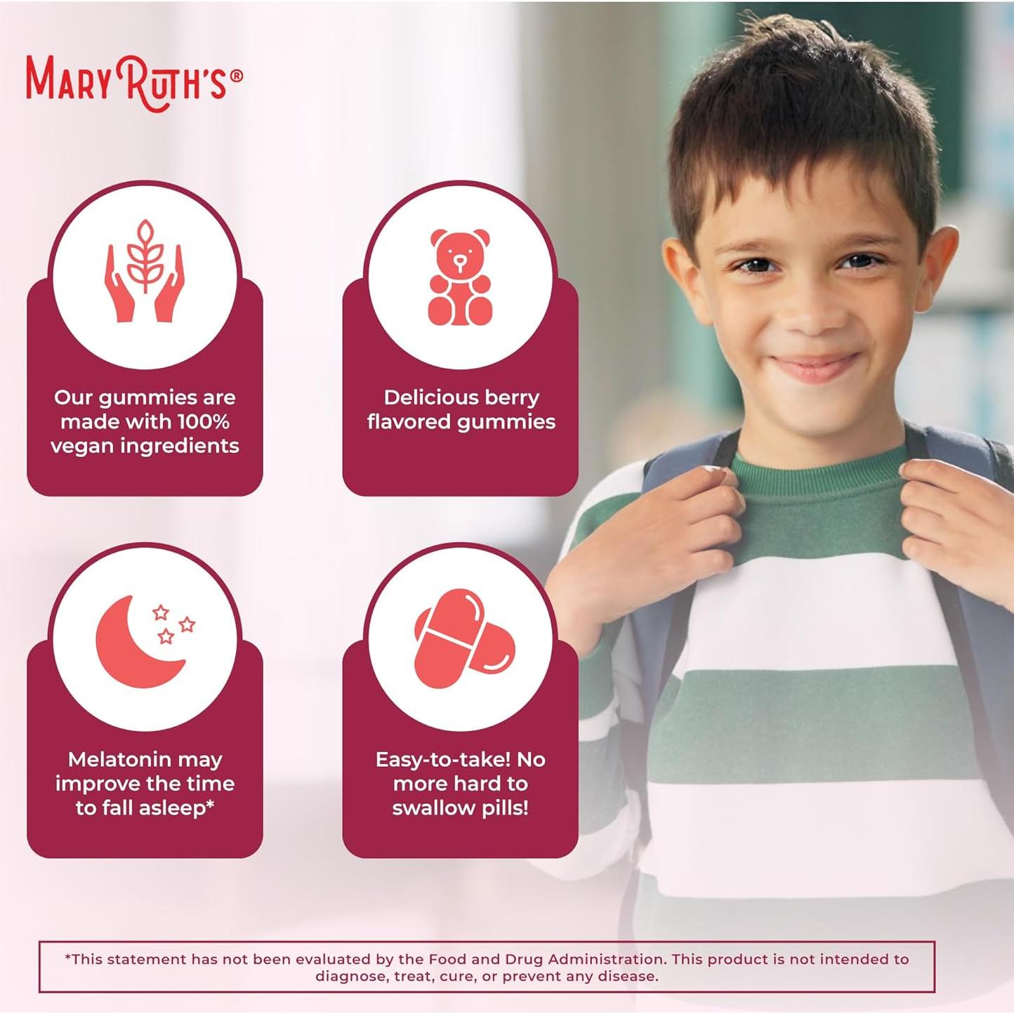 Gominolas de Melatonina MaryRuth para Niños 60 Unidades 1 mg