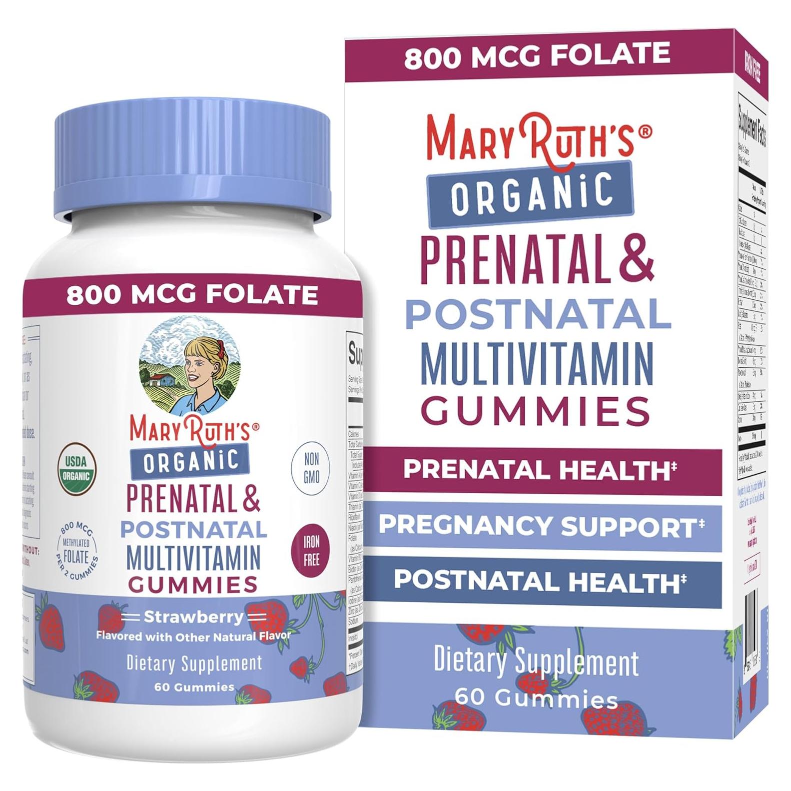 Vitaminas Prenatales Orgánicas MaryRuth 30 Gominolas Veganas