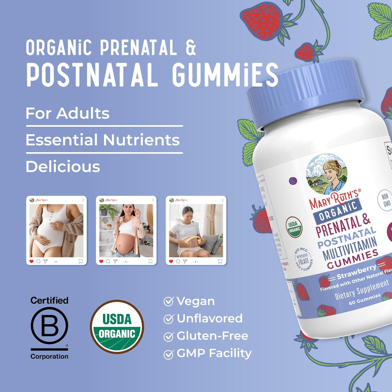 Vitaminas Prenatales Orgánicas MaryRuth 30 Gominolas Veganas