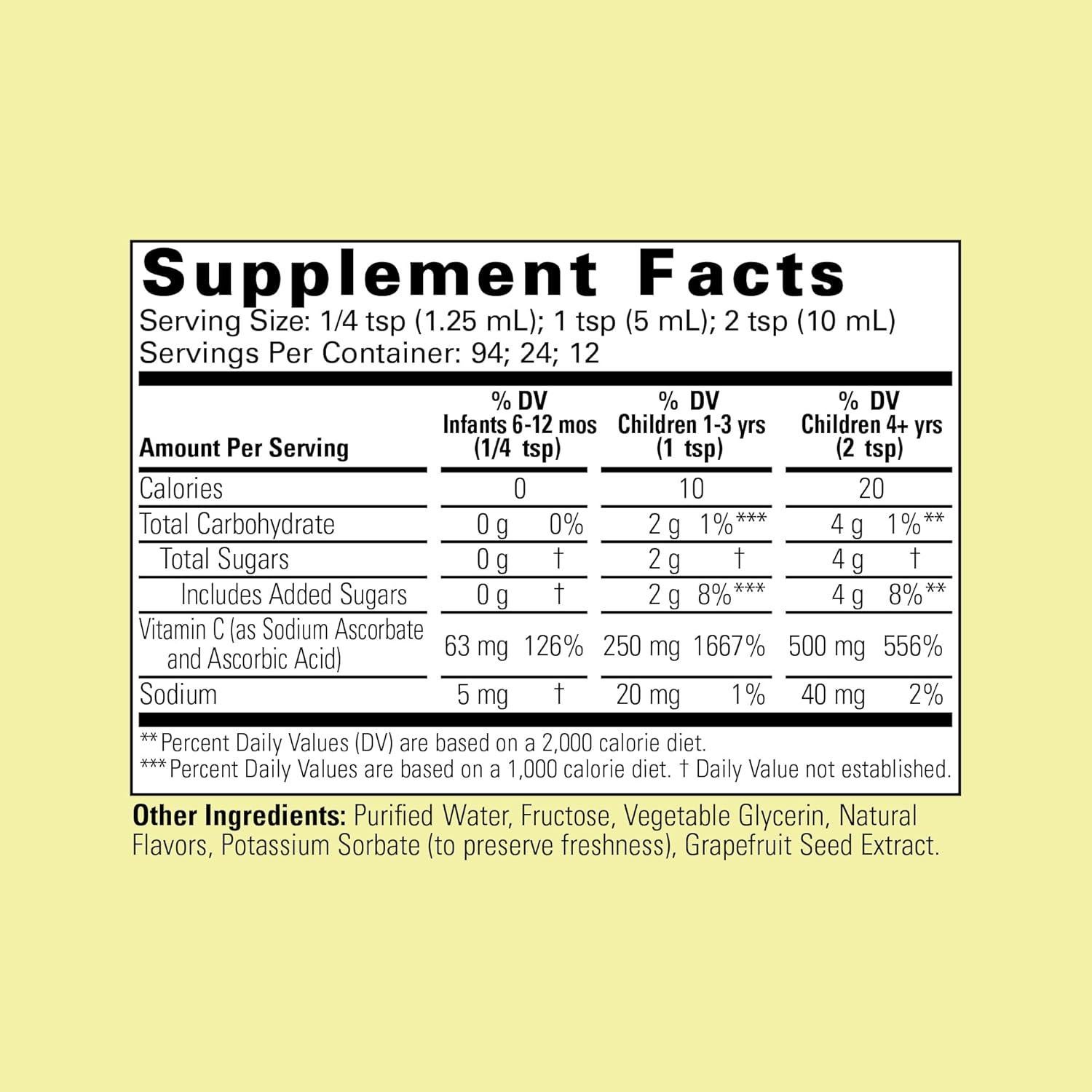 Vitamina C Líquida Esenciales para Niños - 118 ml x 3 - Sabor Naranja