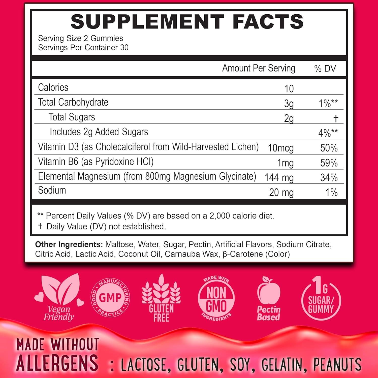 Gomitas de Glicinato de Magnesio Oh My Chewy 400mg - 60 Unidades