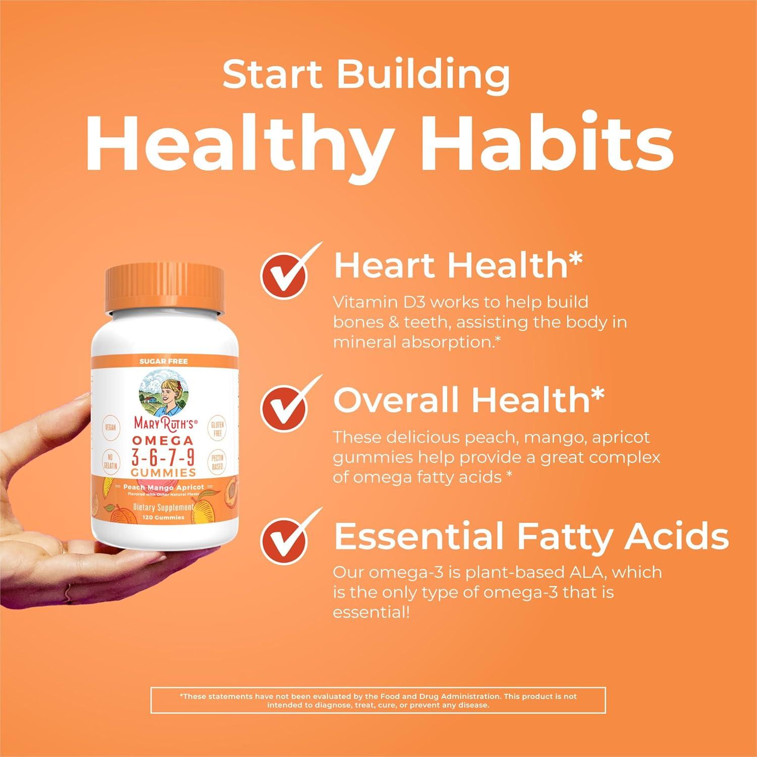 Gomas Veganas Omega 3-6-7-9 MaryRuth Organics 120 Unidades