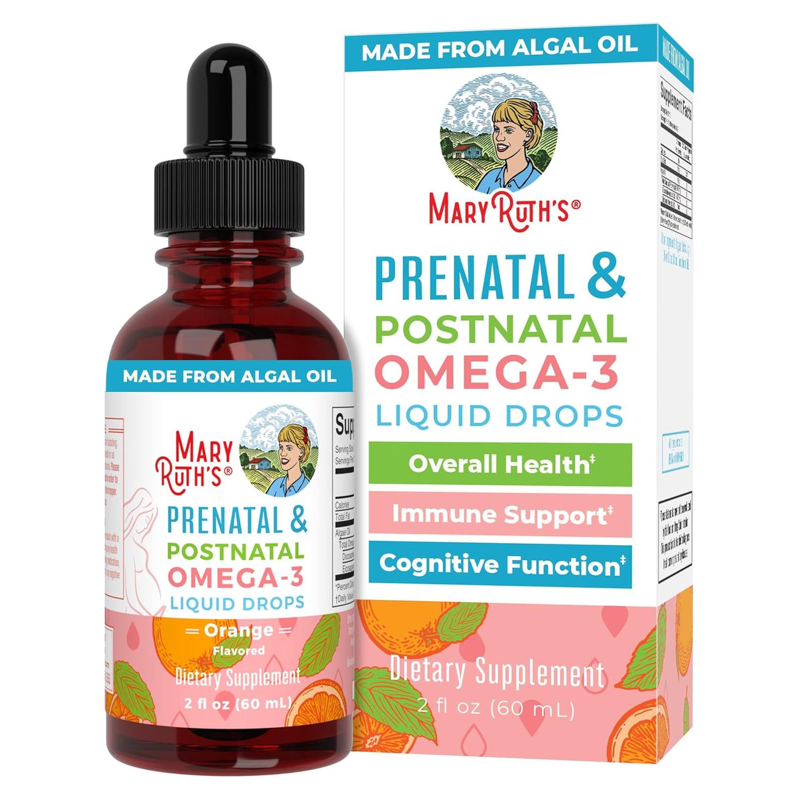 Gotas Líquidas Omega-3 Prenatales MaryRuth 60ml DHA 800mg