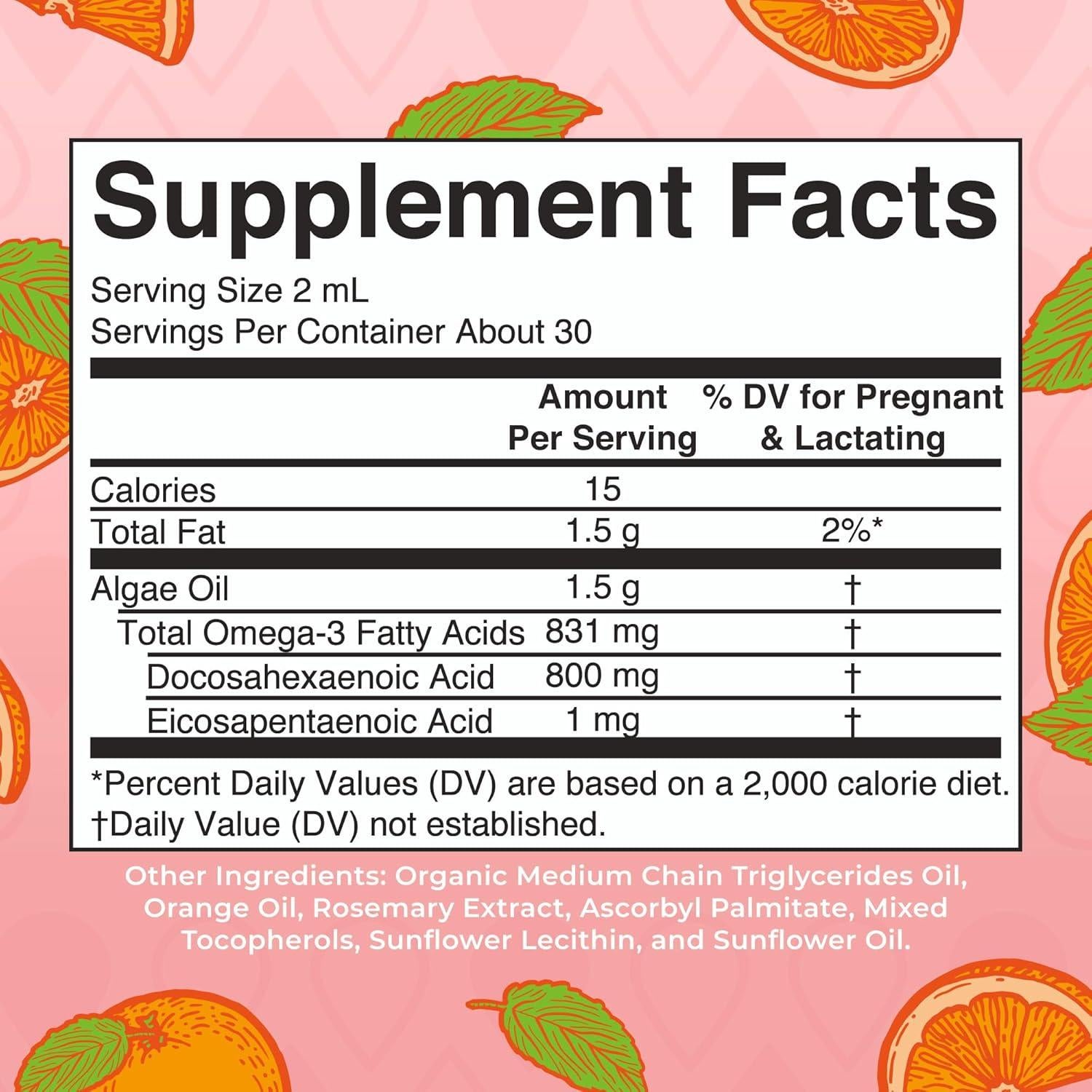 Gotas Líquidas Omega-3 Prenatales MaryRuth 60ml DHA 800mg