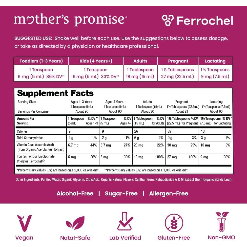 Suplemento de Hierro Líquido Vegano Mother's Promise 0.56 kg