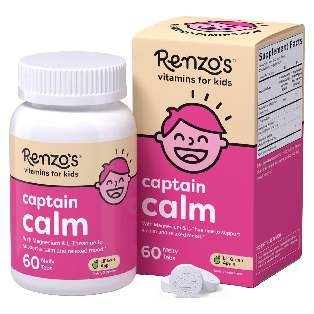 Suplemento de Magnesio para Niños Captain Calm 60 Tabletas Melty