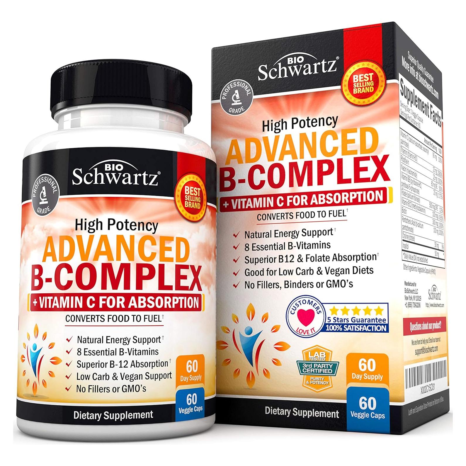 Complejo de Vitamina B BioSchwartz 60 Cápsulas - Alta Absorción