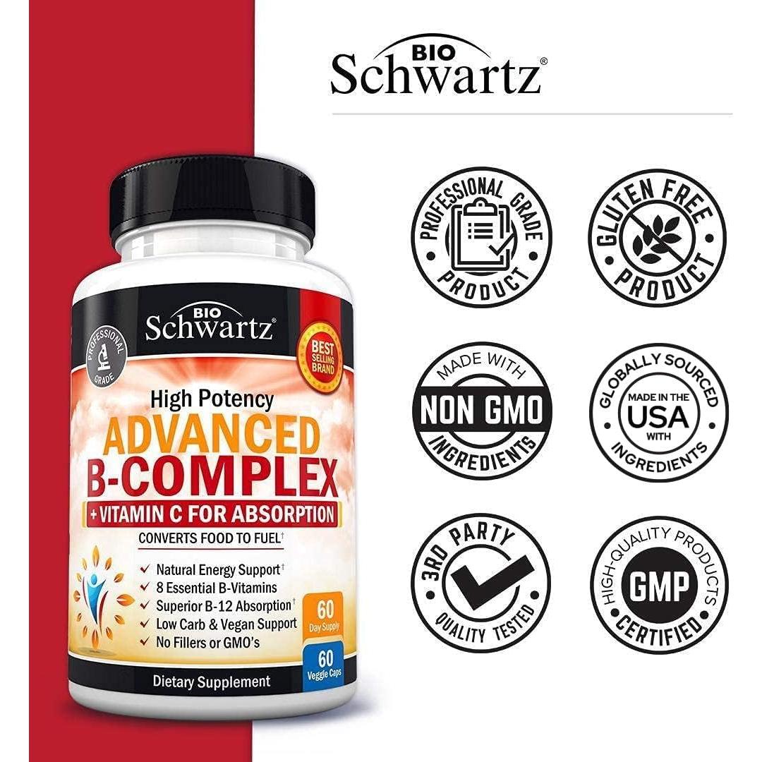 Complejo de Vitamina B BioSchwartz 60 Cápsulas - Alta Absorción
