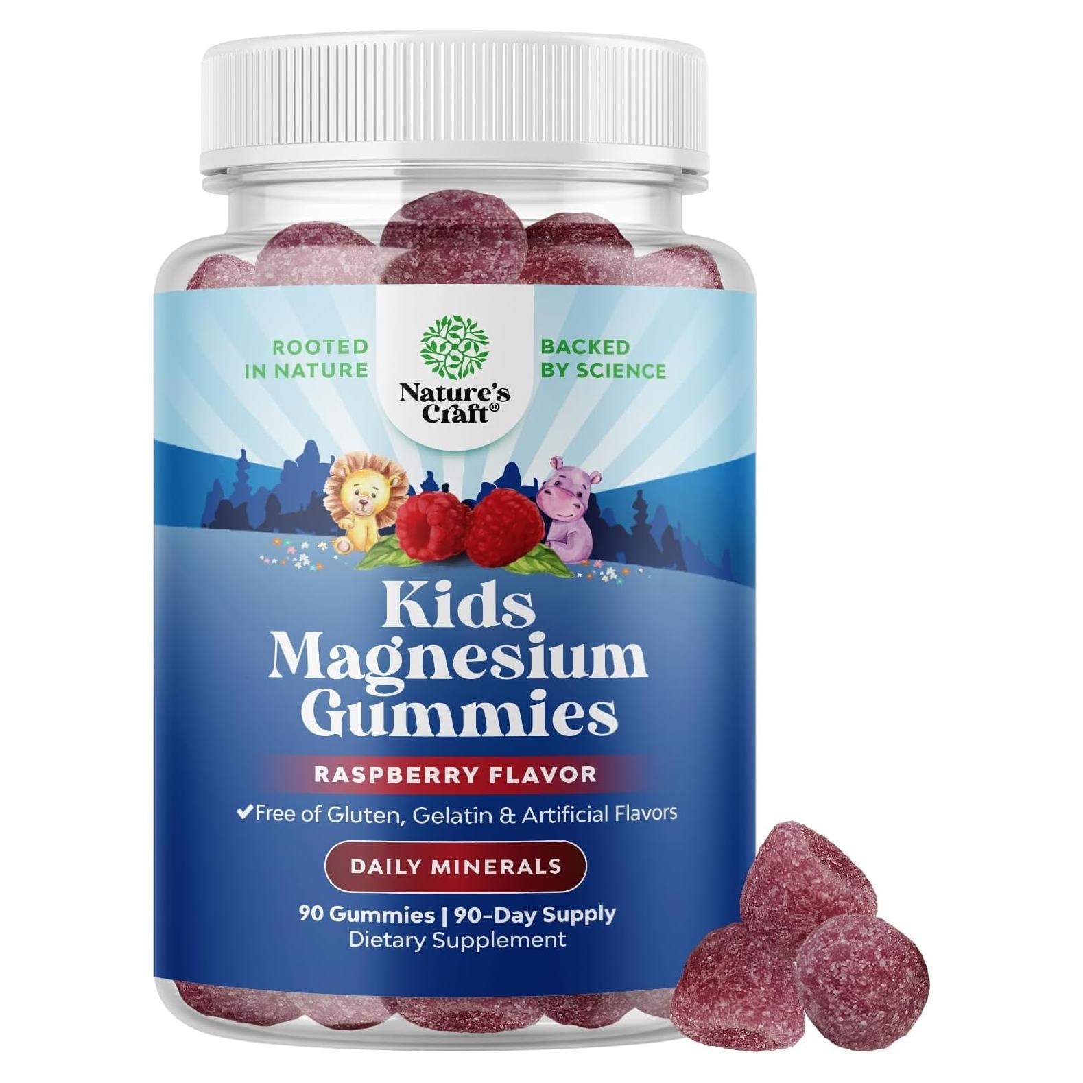 Gomitas de Magnesio para Niños Natures Craft 90 Unidades Sabor Frambuesa