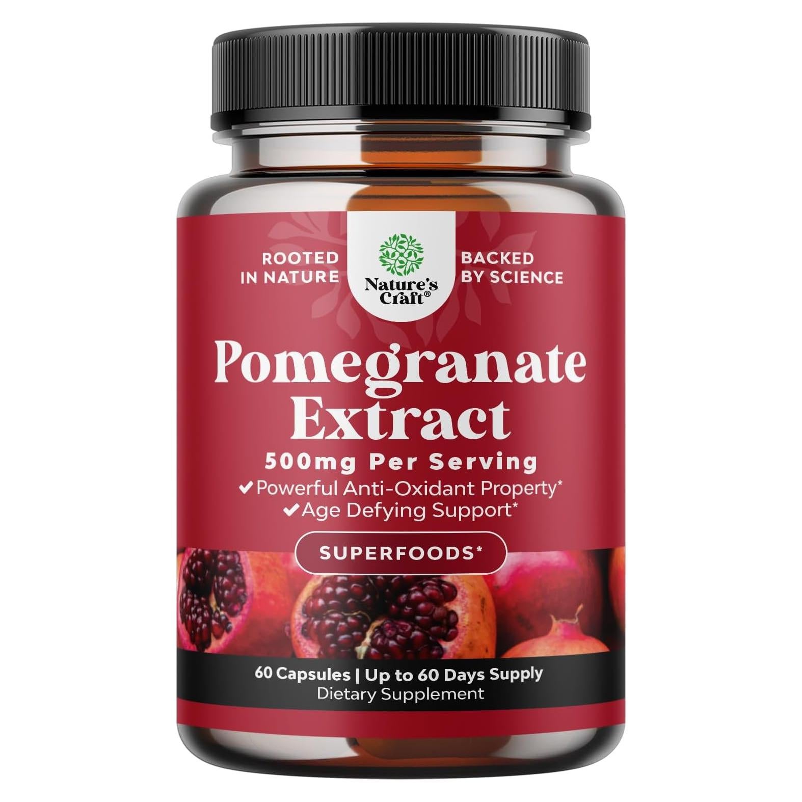 Cápsulas de Granada Natures Craft 60 Unidades Antioxidante