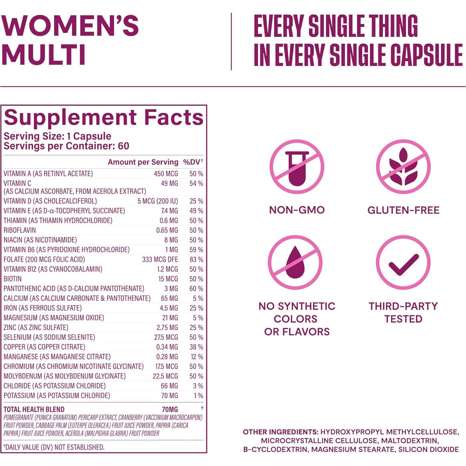 Suplemento Multivitamínico para Mujeres Habit 60 Cápsulas - 23 Vitaminas y Minerales