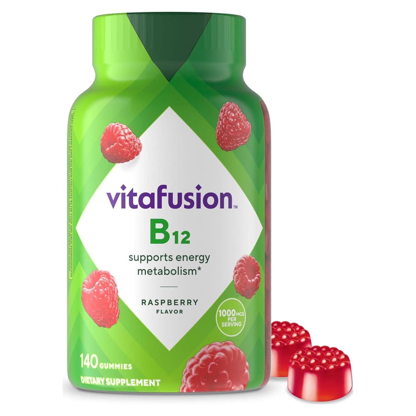 Vitafusion Gomitas B12 Sabor Frambuesa 140 Conteos - Energía
