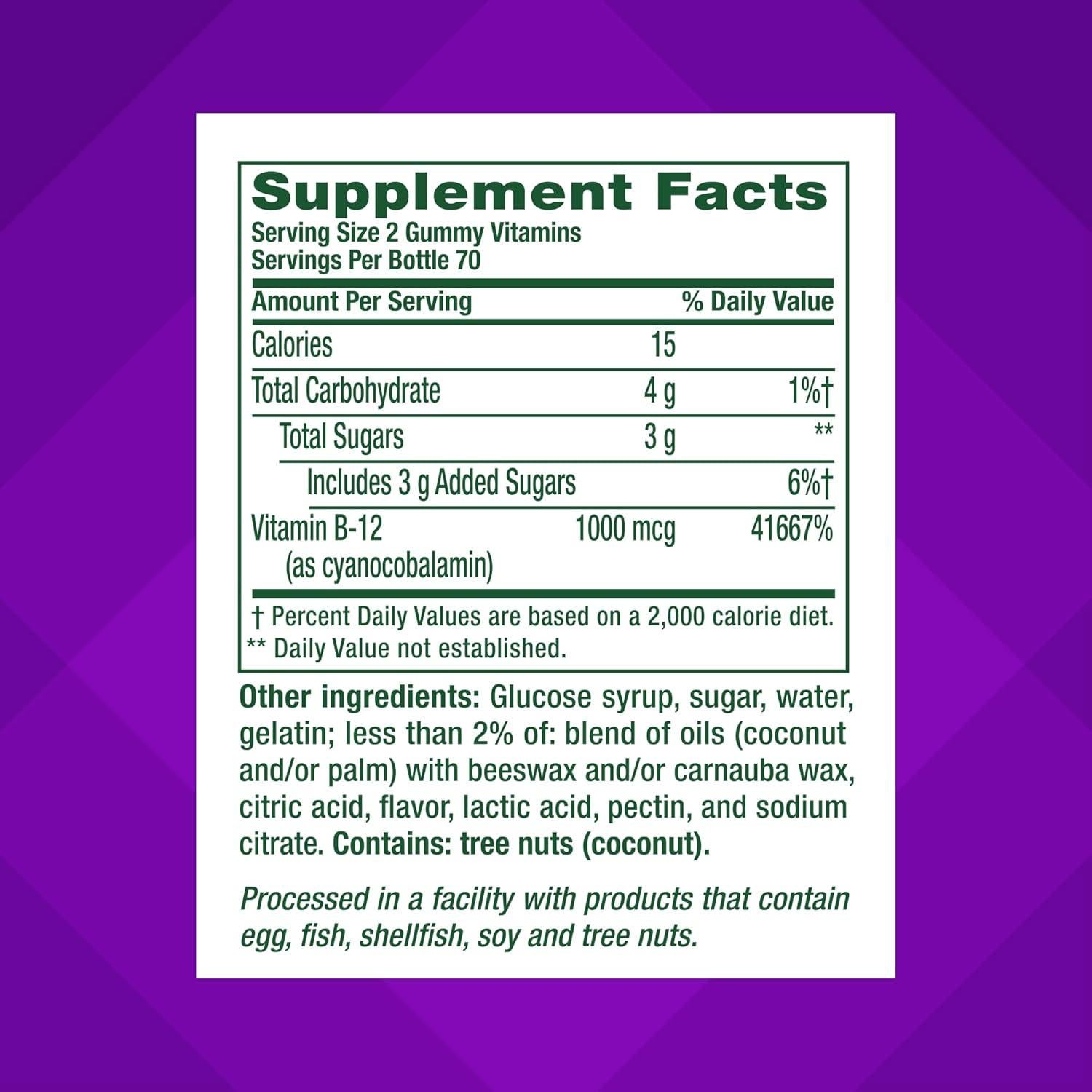 Vitafusion Gomitas B12 Sabor Frambuesa 140 Conteos - Energía