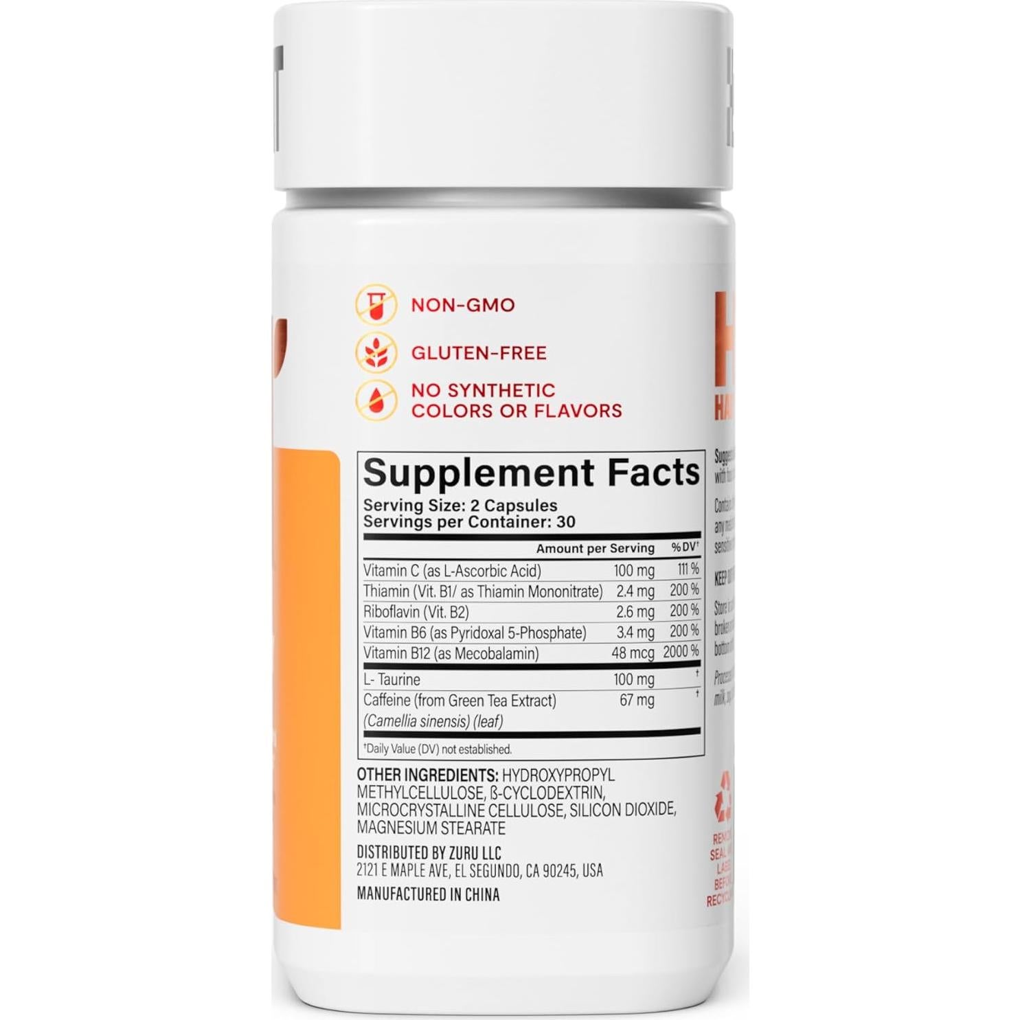 Suplemento Energía Habit 2 Paquete (120 Cápsulas) Vegano