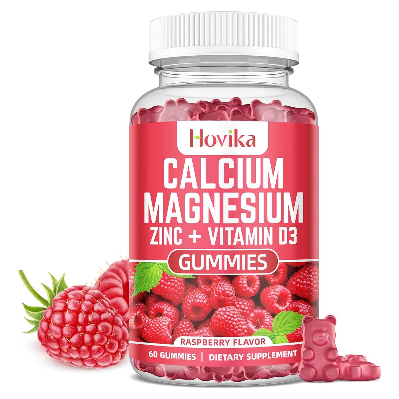 Gomitas de Calcio Magnesio Zinc Hovika 60 Unidades Frambuesa