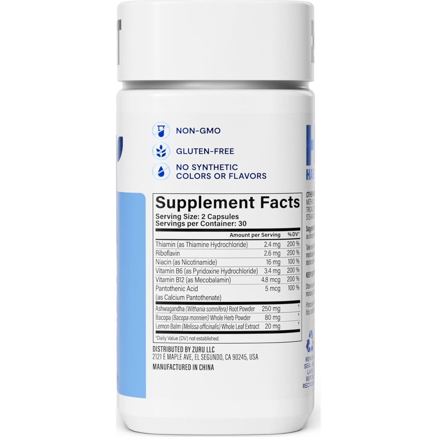 Suplemento Alivio del Estrés HABIT 60 Cápsulas Veganas