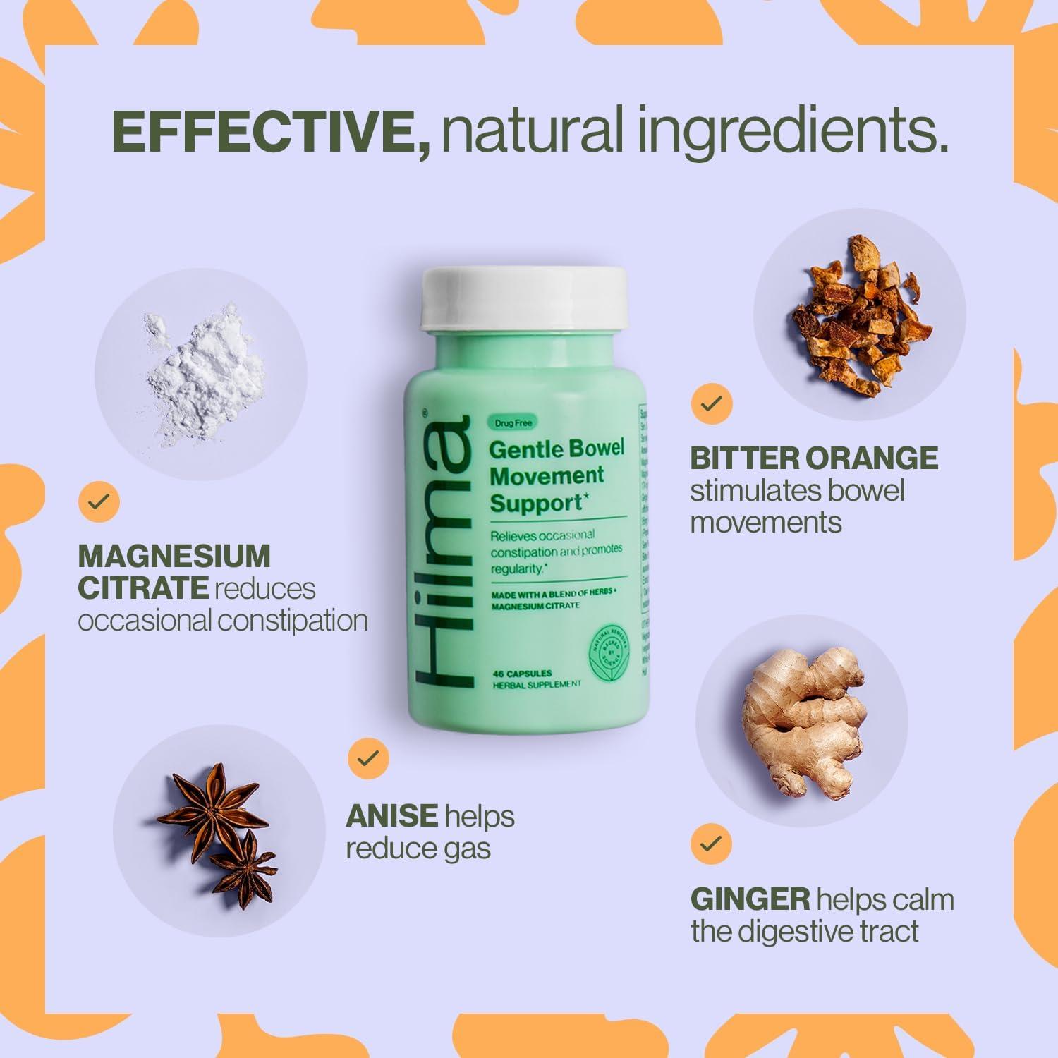 Suplemento Laxante Suave Hilma con Citrato de Magnesio 46 Cápsulas