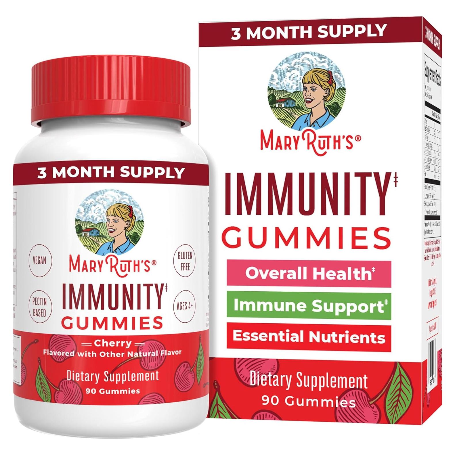 Gomitas de Inmunidad Mary Ruth 90 Unidades Cereza Veganas