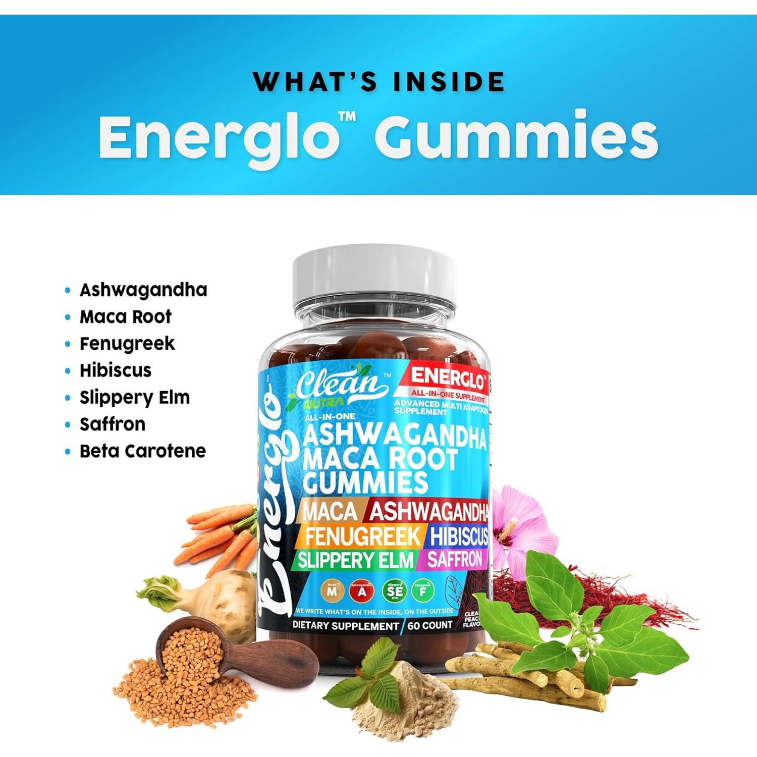 Gomitas de Ashwagandha y Maca Clean Nutra 45g Sabor Durazno