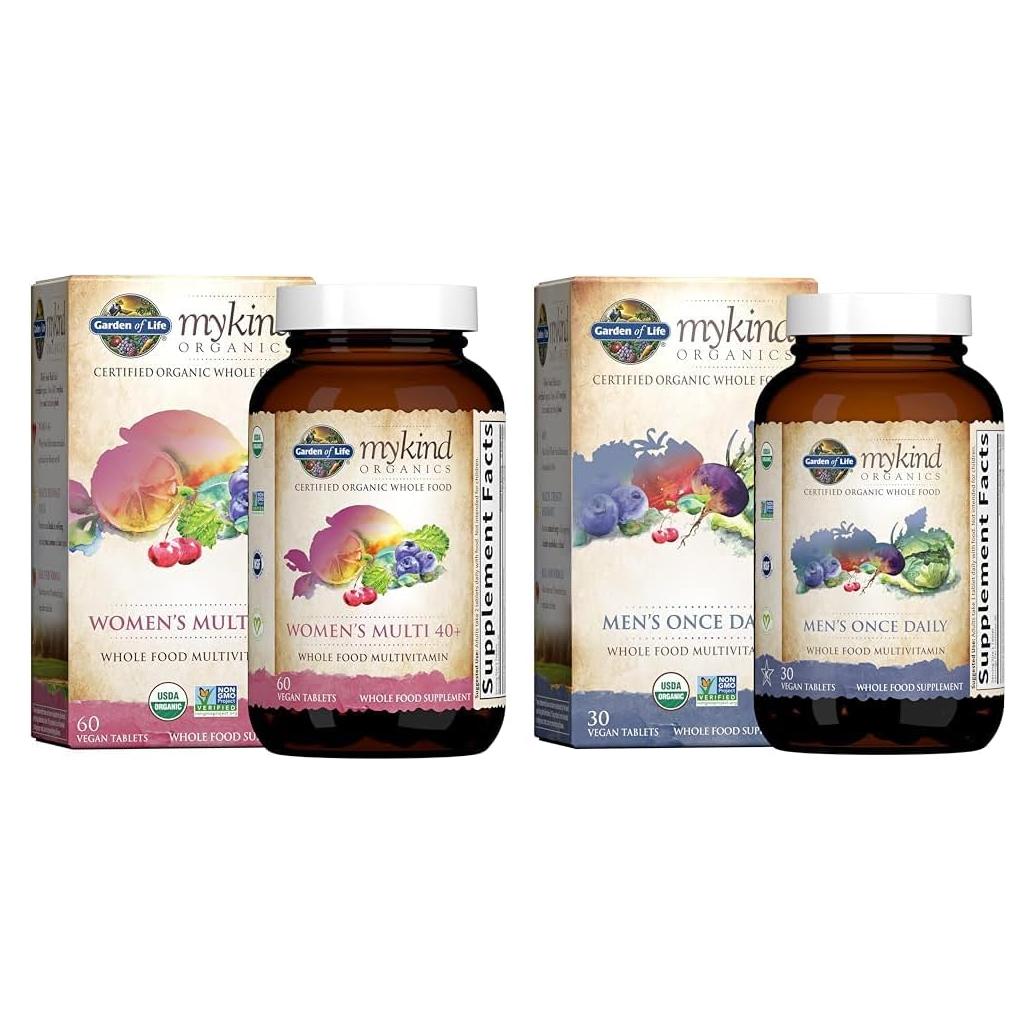 Multivitaminas Orgánicas Jardín de Vida para Mujeres 40+ y Hombres - 60 Tabletas
