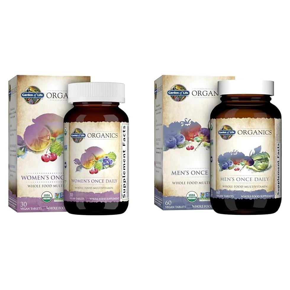 Multivitamínicos Orgánicos Jardín de Vida 30 Tabletas Mujeres 60 Hombres