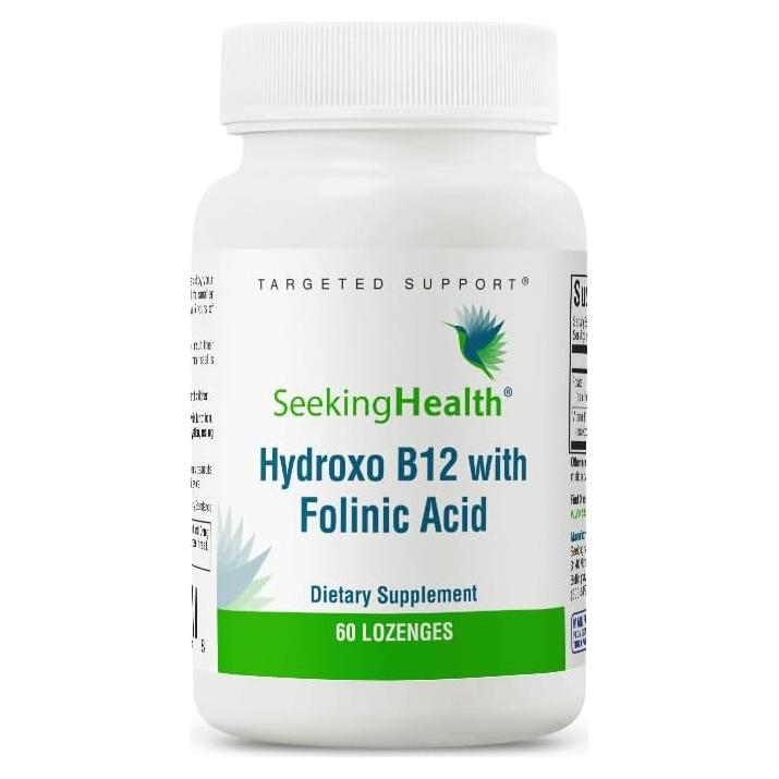 Suplemento Vegano B12 Hydroxo Buscando Salud 1000 mcg + Ácido Fólico 800 mcg (60 pastillas)